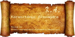 Keresztényi Alexandra névjegykártya