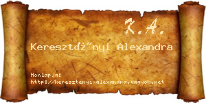 Keresztényi Alexandra névjegykártya